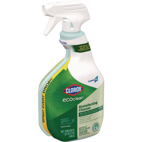 Clorox Pro Ecoclean Disinfecting Cleaner, Unscented, 32 Oz Spray Bottle, 9/carton