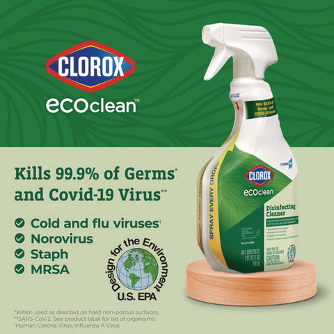 Clorox Pro Ecoclean Disinfecting Cleaner, Unscented, 32 Oz Spray Bottle, 9/carton