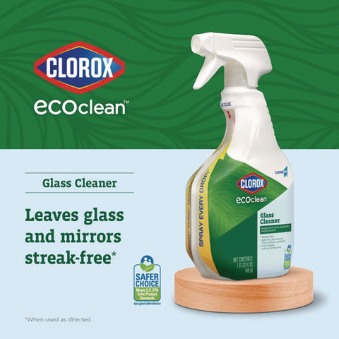 Clorox Pro Ecoclean Glass Cleaner, Unscented, 32 Oz Spray Bottle, 9/carton