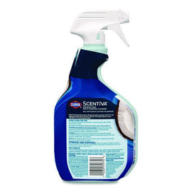 Scentiva Disinfecting Multi-surface Cleaner, Bleach Free, Coconut And Waterlily, 32 Oz Spray Bottle, 9/carton