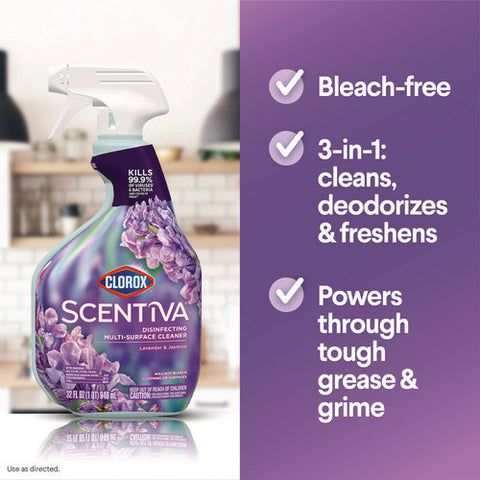 Scentiva Disinfecting Multi-surface Cleaner, Lavender And Jasmine, 32 Oz, 9/carton