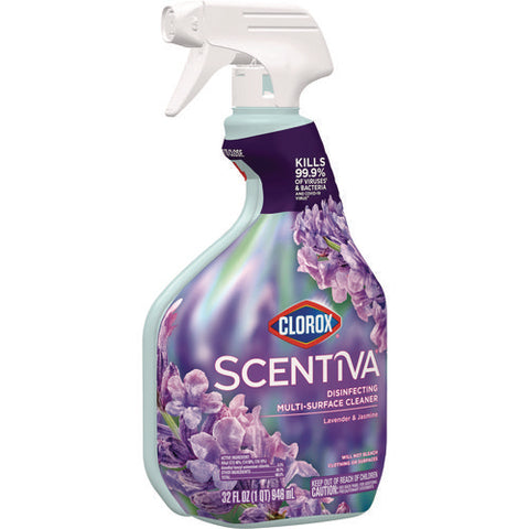 Scentiva Disinfecting Multi-surface Cleaner, Lavender And Jasmine, 32 Oz, 9/carton