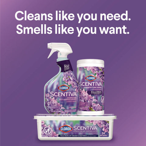 Scentiva Disinfecting Multi-surface Cleaner, Lavender And Jasmine, 32 Oz, 9/carton