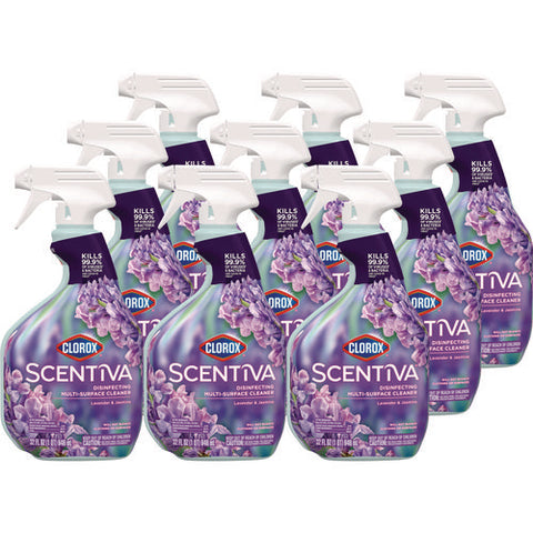 Scentiva Disinfecting Multi-surface Cleaner, Lavender And Jasmine, 32 Oz, 9/carton