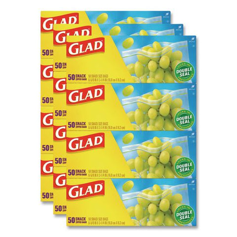 Zipper Food Storage Plastic Bags, Snack Size, 3.25 X 6.63 X 9.31, Clear, 50 Bags/box, 12 Boxes/carton