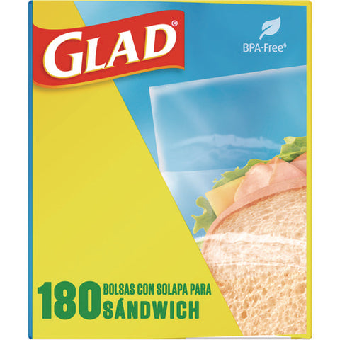 Fold Top Food Storage Sandwich Bags, 6.5 X 5.5, Clear, 180 Bags/box, 12 Boxes/carton