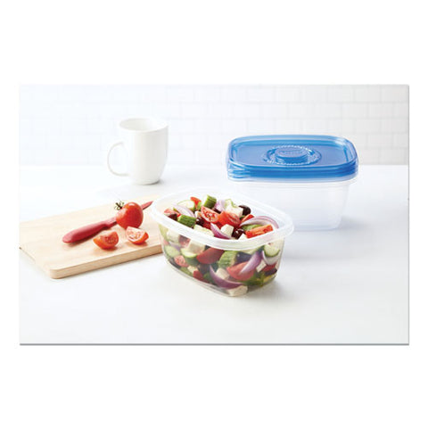 Deep Dish Food Storage Containers, 64 Oz, Plastic, 3/pack