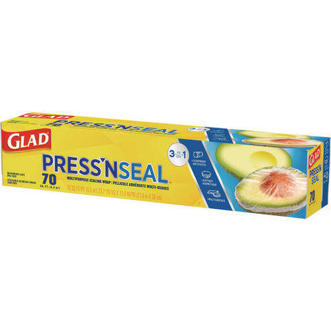 Press'n Seal Food Plastic Wrap, 70 Square Foot Roll, 12 Rolls/carton