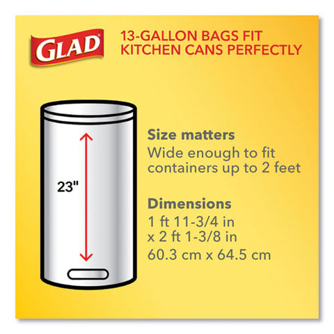 Forceflex Kitchen Drawstring Trash Bags, 13 Gal, 23.75" X 25.4", White, 120/box