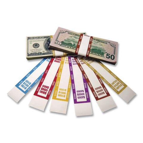 Currency Straps, $500, Self-adhesive, 1,000/pack