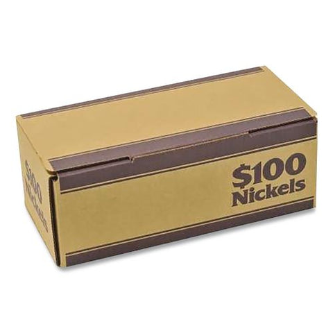 Nickels Coin Box, Accommodates $100 In Nickels, 15.5" X 19.25" X 4.5", Blue/kraft, 50/pack