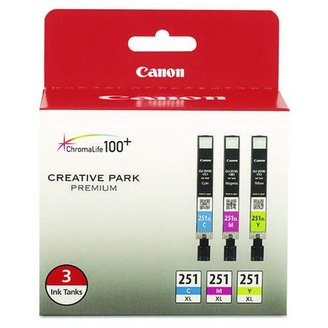 6449b009 (cli-251xl) Chromalife100+ High-yield Ink, 695 Page-yield, Cyan/magenta/yellow
