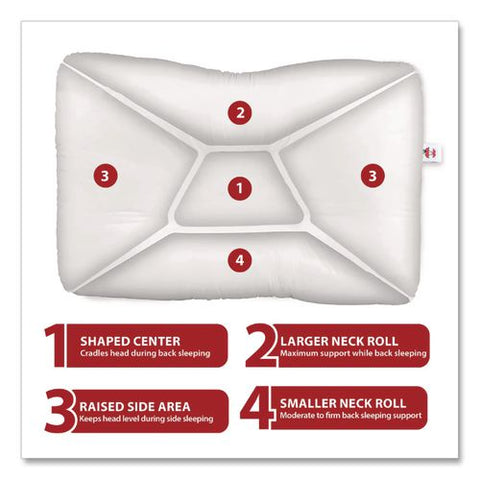 Petite Core Cervical Pillow, 12 X 4 X 19, White