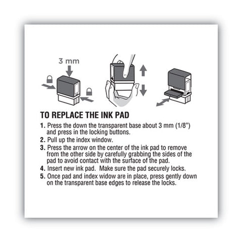 Replacement Ink Pad For 2000plus 1si15p, 3" X 0.25", Black