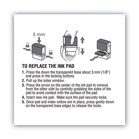 Replacement Ink Pad For 2000plus 1si15p, 3" X 0.25", Red