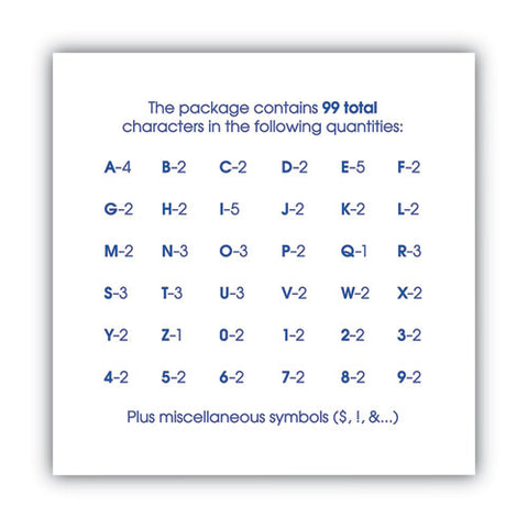 Letters, Numbers And Symbols, Self Adhesive, Black, 2"h, 84 Characters