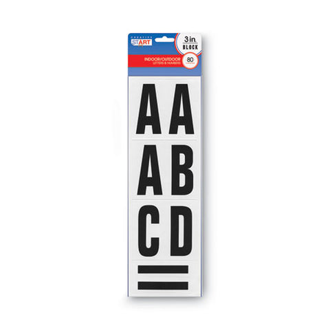 Letters, Numbers And Symbols, Self Adhesive, Black, 3"h, 64 Characters