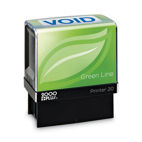 Green Line Message Stamp, Void, 1.5 X 0.56, Blue