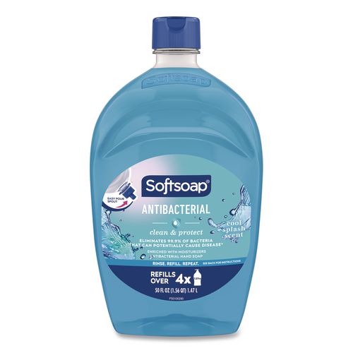 Clean And Protect Antibacterial Liquid Hand Soap Refill, Cool Splash Scent, 50 Oz Bottle