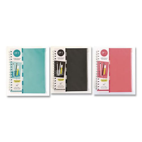 Zip-it Ideal Notebook, 1-subject, Medium/college Rule, Randomly Assorted Cover Colors, (120) 8.5 X 6.8 Sheets