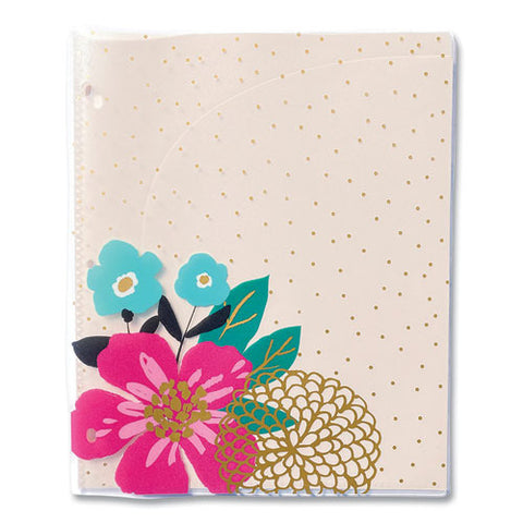 Panache Glossy 3-hole Punched 6-pocket Folder, 11 X 8.5, Assorted