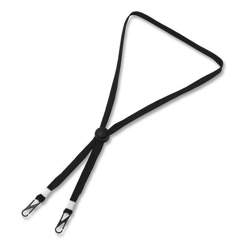 Face Mask Lanyard, Plastic Fastener, 30" Long, Black