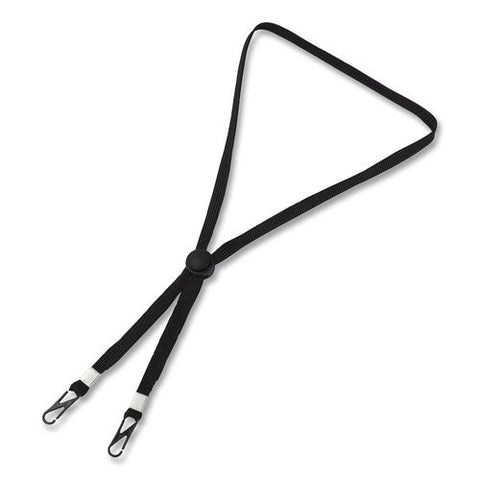 Face Mask Lanyard, Plastic Fastener, 30" Long, Black