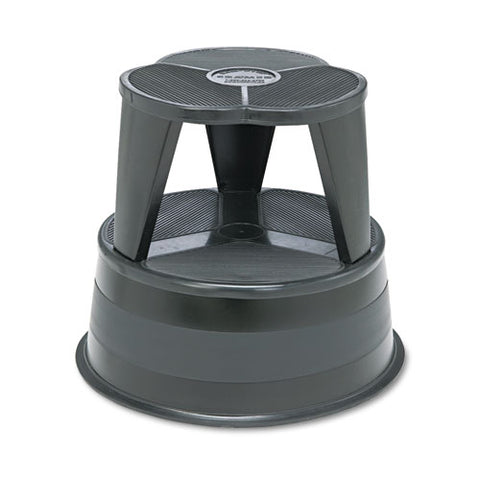 Kik-step Steel Step Stool, 2-step, 350 Lb Capacity, 16" Diameter X 14.25"h, Black