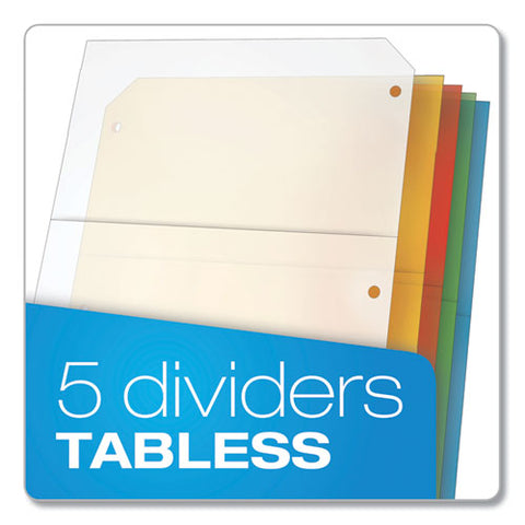 Poly Ring Binder Pockets, 8.5 X 11, Assorted Colors, 5/pack