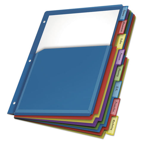 Expanding Pocket Index Dividers, 8-tab, 11 X 8.5, Assorted, 1 Set