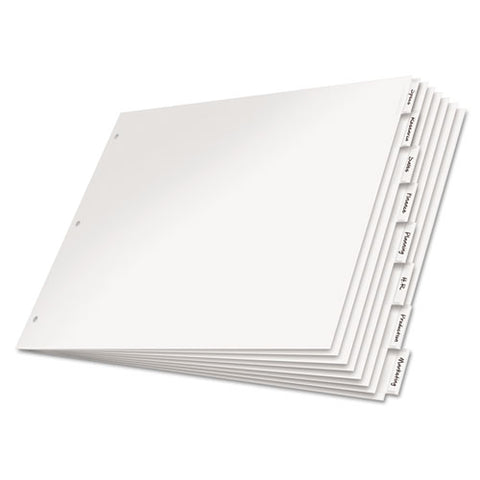 Paper Insertable Dividers, 8-tab, 11 X 17, White, Clear Tabs, 1 Set