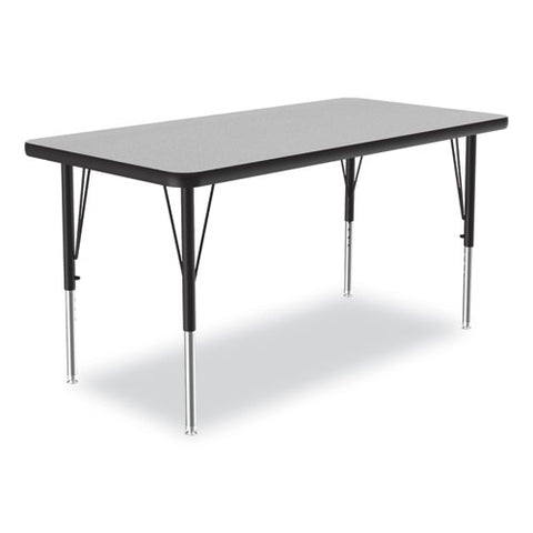 Adjustable Activity Table, Rectangular, 48" X 24" X 19" To 29", Granite Top, Black Legs, 4/pallet