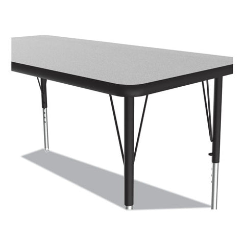 Adjustable Activity Table, Rectangular, 48" X 24" X 19" To 29", Granite Top, Black Legs, 4/pallet