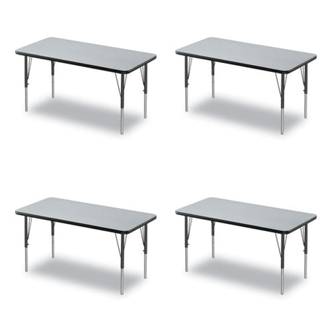 Adjustable Activity Table, Rectangular, 48" X 24" X 19" To 29", Granite Top, Black Legs, 4/pallet