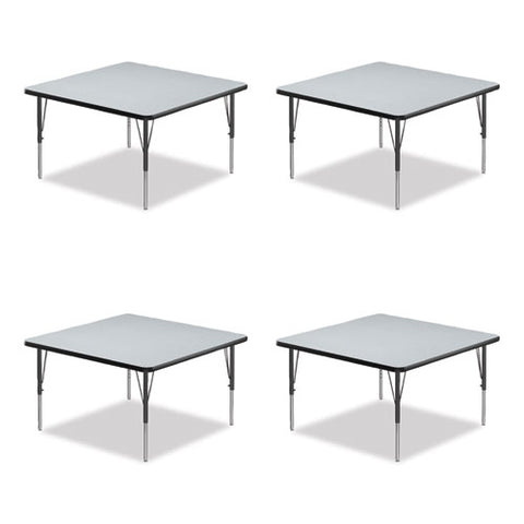 Adjustable Activity Tables, Square, 48" X 48" X 19" To 29", Gray Top, Black Legs, 4/pallet