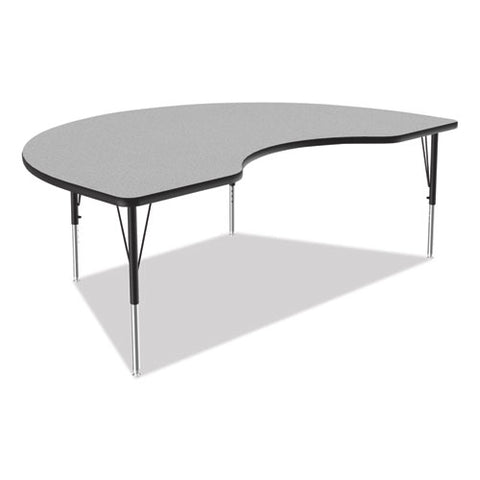 Adjustable Activity Tables, Kidney Shaped, 72" X 48" X 19" To 29", Gray Top, Black Legs, 4/pallet