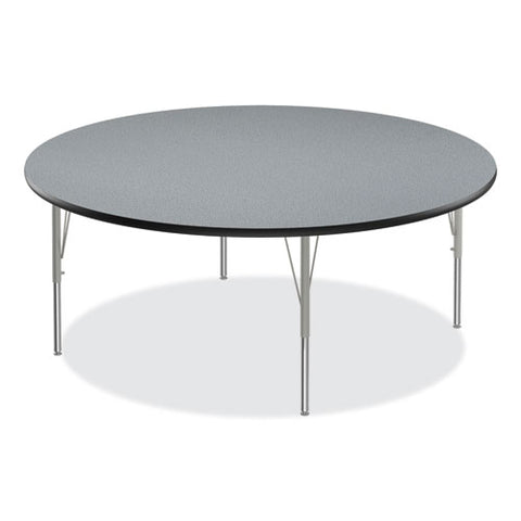 Height Adjustable Activity Tables, Round, 60" X 19" To 29", Gray Granite Top, Gray Legs, 4/pallet