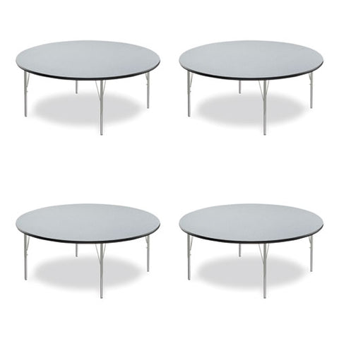 Height Adjustable Activity Tables, Round, 60" X 19" To 29", Gray Granite Top, Gray Legs, 4/pallet