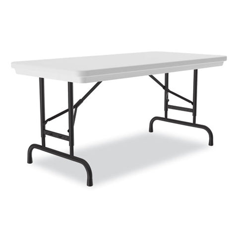 Adjustable Folding Table, Rectangular, 48" X 24" X 22" To 32", Gray Granite Top, Black Legs, 4/pallet