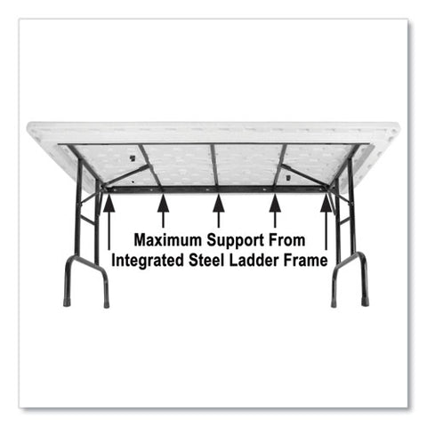 Adjustable Folding Table, Rectangular, 48" X 24" X 22" To 32", Gray Granite Top, Black Legs, 4/pallet