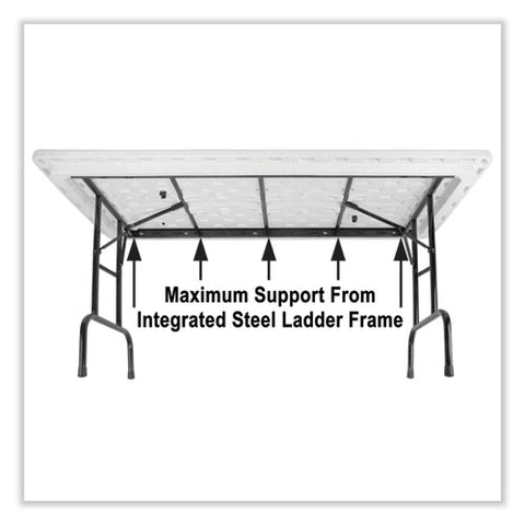 Adjustable Folding Table, Rectangular, 48" X 24" X 22" To 32", Blue Top, Black Legs, 4/pallet