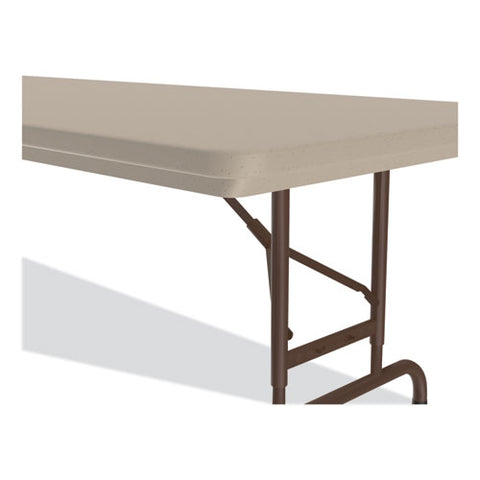 Adjustable Folding Tables, Rectangular, 60" X 30" X 22" To 32", Mocha Granite Top, Brown Legs, 4/pallet