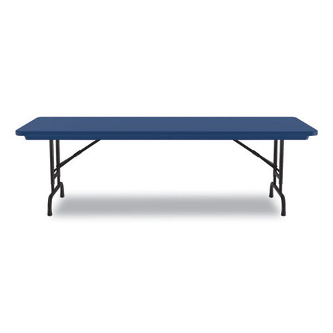 Adjustable Folding Tables, Rectangular, 60" X 30" X 22" To 32", Blue Top, Black Legs, 4/pallet