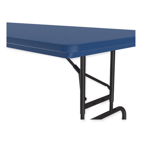 Adjustable Folding Tables, Rectangular, 60" X 30" X 22" To 32", Blue Top, Black Legs, 4/pallet