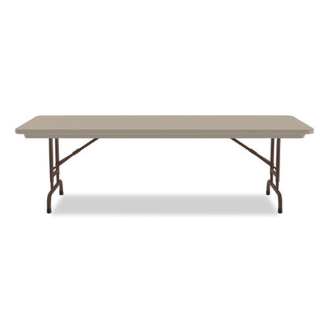 Adjustable Folding Tables, Rectangular, 72" X 30" X 22" To 32", Mocha Granite Top, Brown Legs, 4/pallet