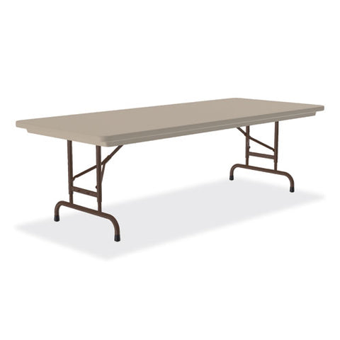 Adjustable Folding Tables, Rectangular, 72" X 30" X 22" To 32", Mocha Granite Top, Brown Legs, 4/pallet