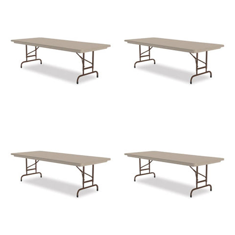 Adjustable Folding Tables, Rectangular, 72" X 30" X 22" To 32", Mocha Granite Top, Brown Legs, 4/pallet