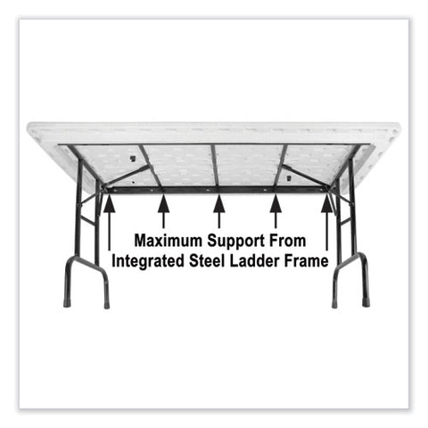 Adjustable Folding Tables, Rectangular, 96" X 30" X 22" To 32", Gray Granite Top, Black Legs, 4/pallet