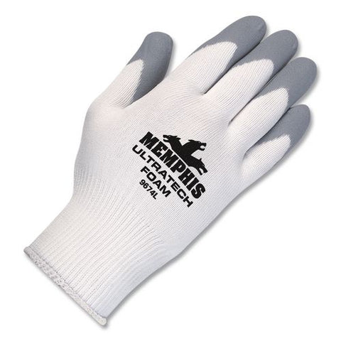 Safety Ultra Tech Foam Nitrile Gloves, X-large, White/gray, Pair