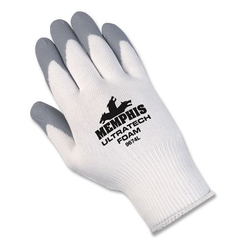 Safety Ultra Tech Foam Nitrile Gloves, X-large, White/gray, Pair